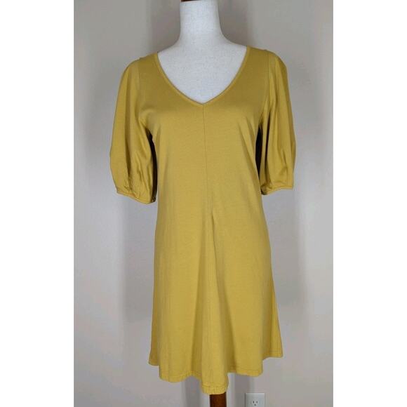 VELVET By Graham & Spencer Meghan Puff-Sleeve Mini Dress Butter Cup Small - Picture 3 of 14
